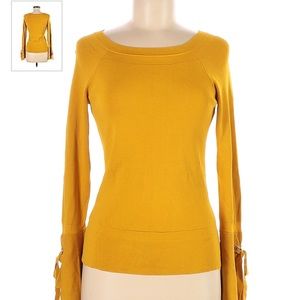 Inc. Golden Yellow Fall season sweater. Rhinestone detailed bell sleeves